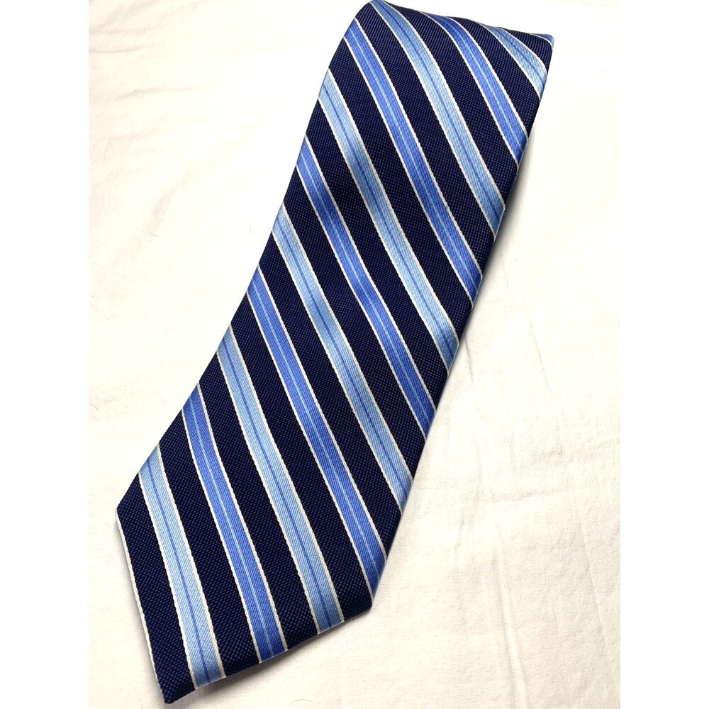 Brooks Brothers Silk Repp Tie Blue Stripe England